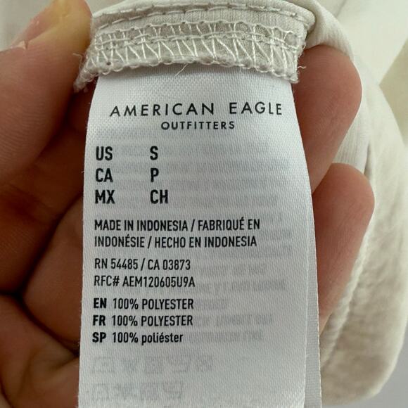 American Eagle Flowy Tank Top Womens Small Ivory Off White Layering Piece Fall - Picture 3 of 4